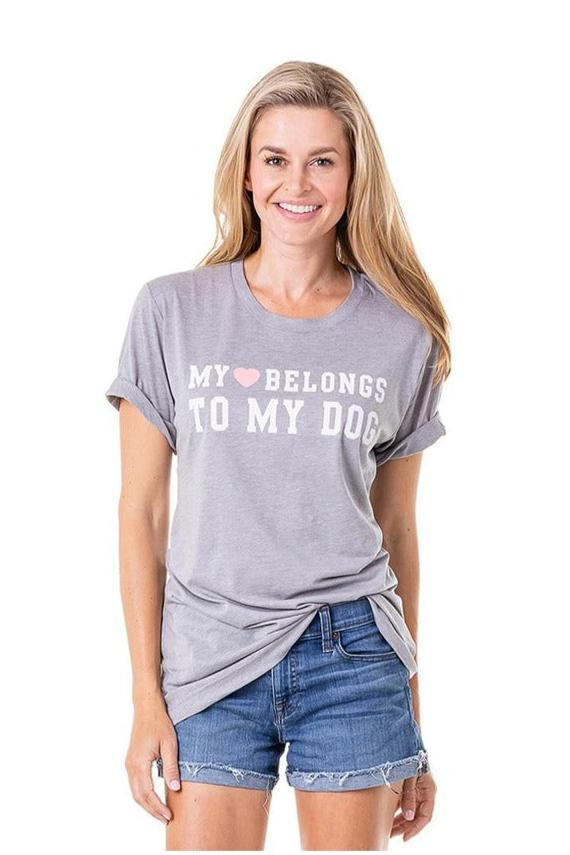 My Heart Belongs To My Dog Wholesale Graphic Tee’s