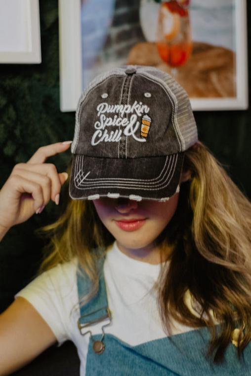 Pumpkin Spice and Chill Wholesale Trucker Hats
