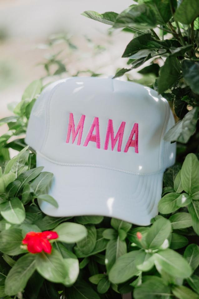 MAMA (Pink and White) Wholesale Foam Trucker Hat