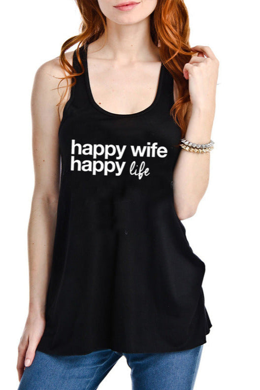 Happy Wife Happy Life Wholesale Fashion Tank Tops
