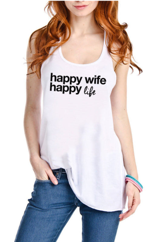 Happy Wife Happy Life Wholesale Fashion Tank Tops