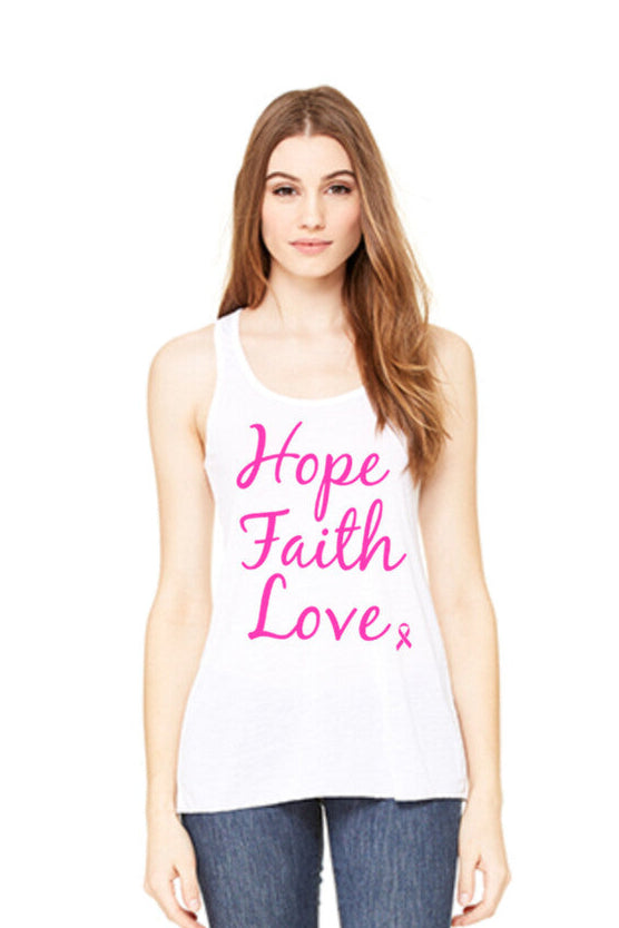 Hope Faith Love Wholesale Pink Ribbon Tank Tops