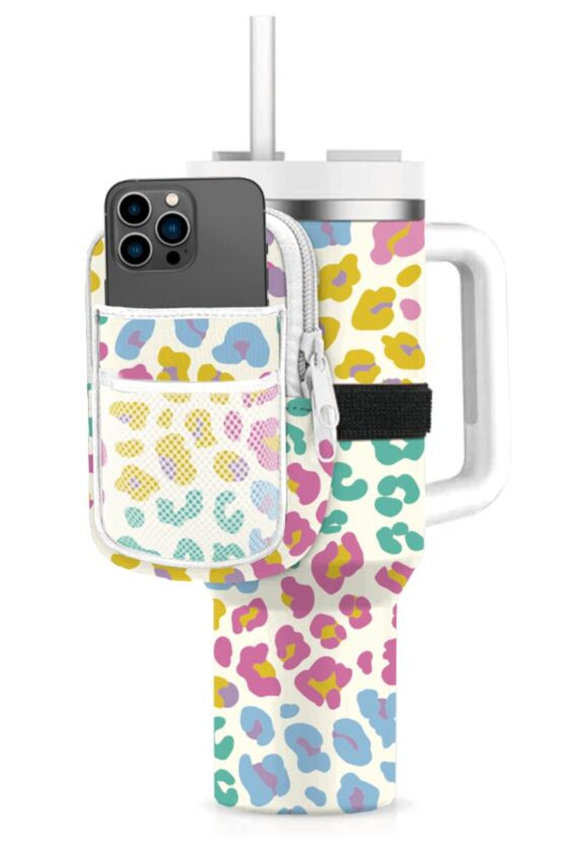 Pastel Leopard Wholesale Tumbler Zipper Pouches