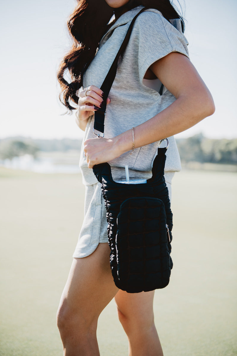 Black Quilted Wholesale Water Bottle Holder