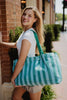 Aqua & Green Striped Sleepover Bag for Boutiques