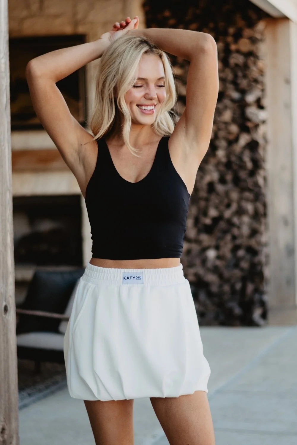 White Scuba Bubble Skirt