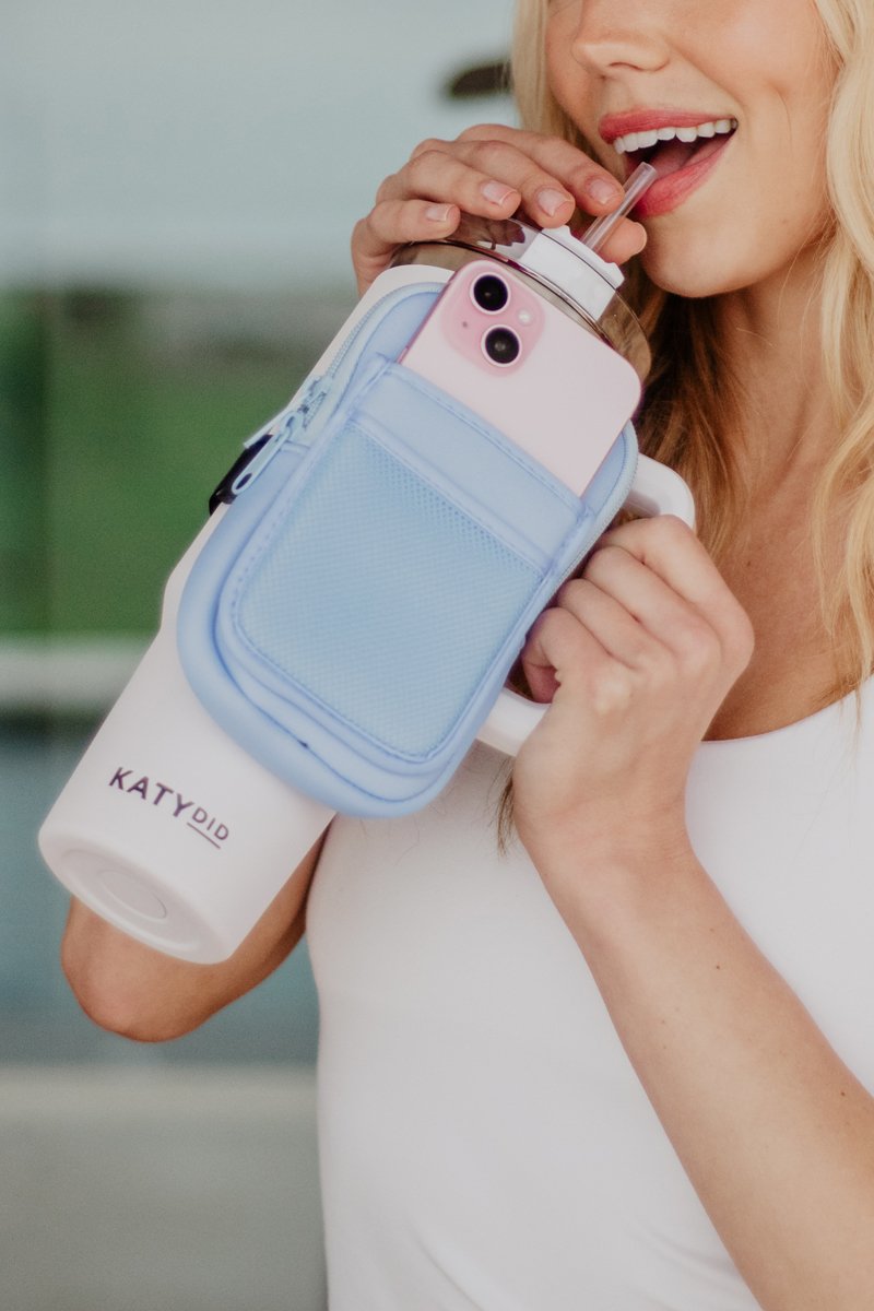 Light Blue Wholesale Tumbler Zipper Pouch for Phone
