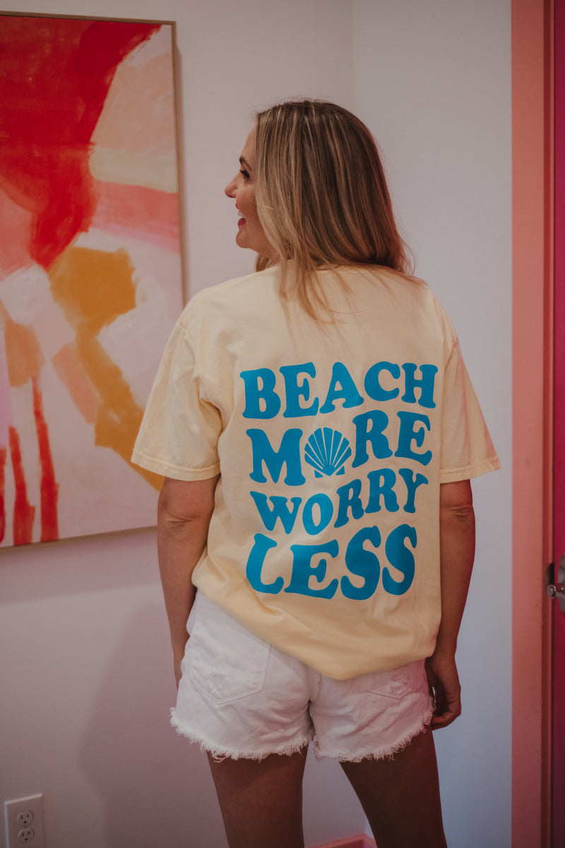 Beach More Worry Less Wholesale Large Print T-Shirt