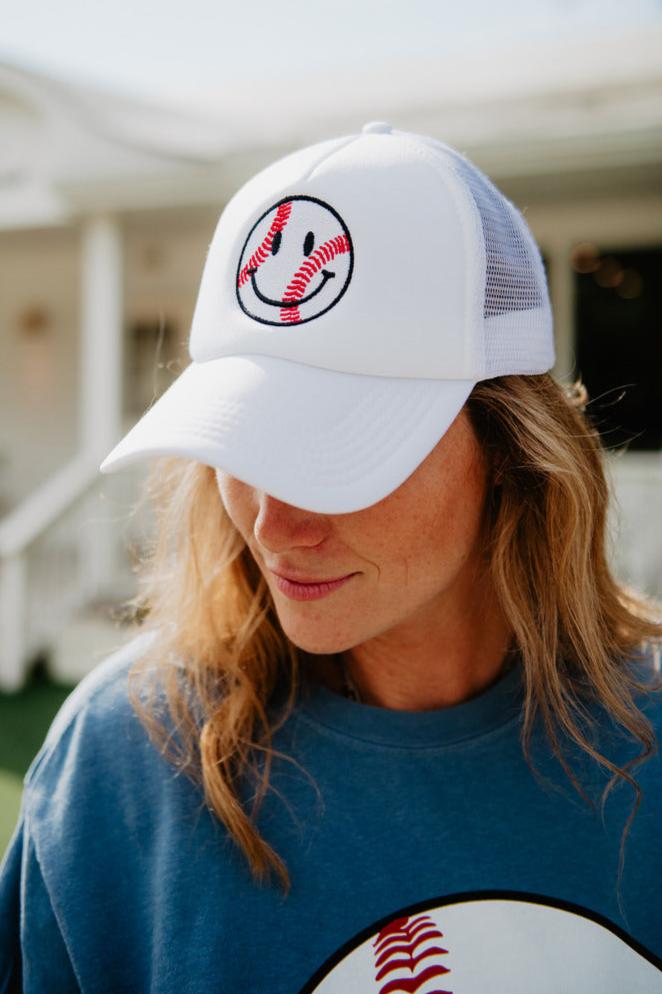Baseball Happy Face Foam Wholesale Snapback Hat