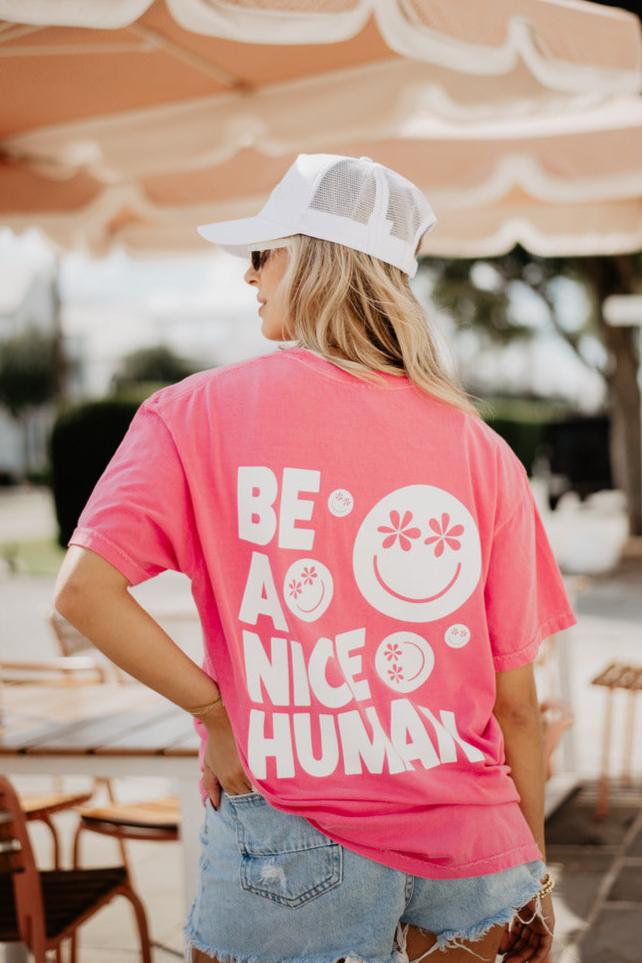 Be A Nice Human Wholesale Oversized Graphic Tee