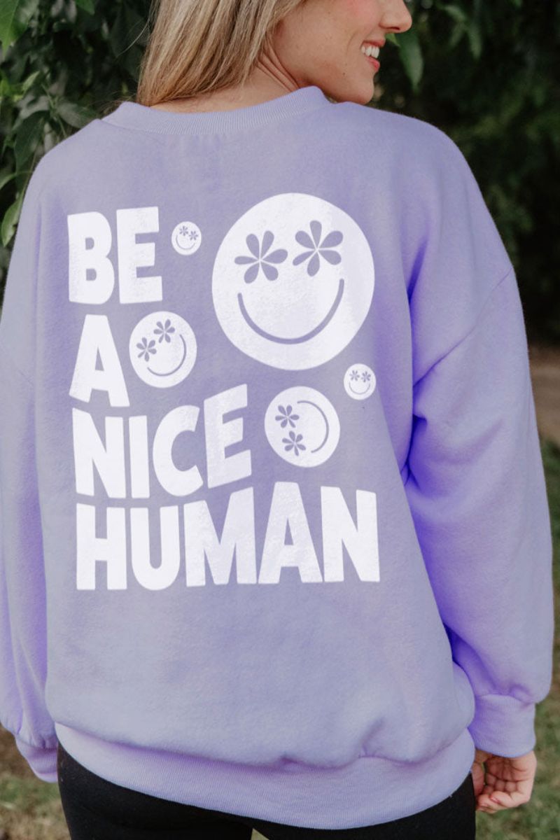 Be A Nice Human Women's Wholesale Graphic Sweatshirt