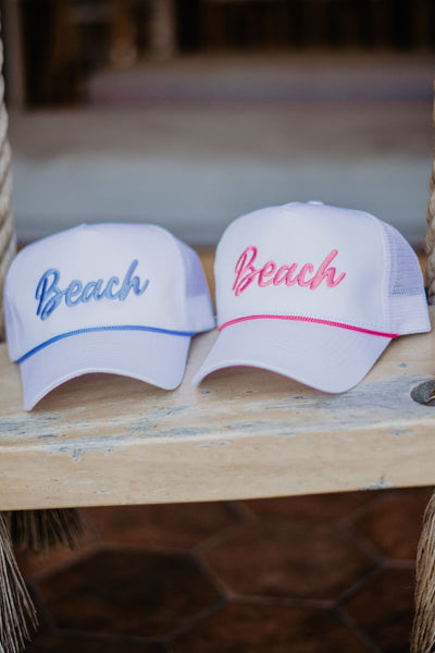 Beach Cursive Trucker Cap with Rope | Katydid Wholesale display picture 2