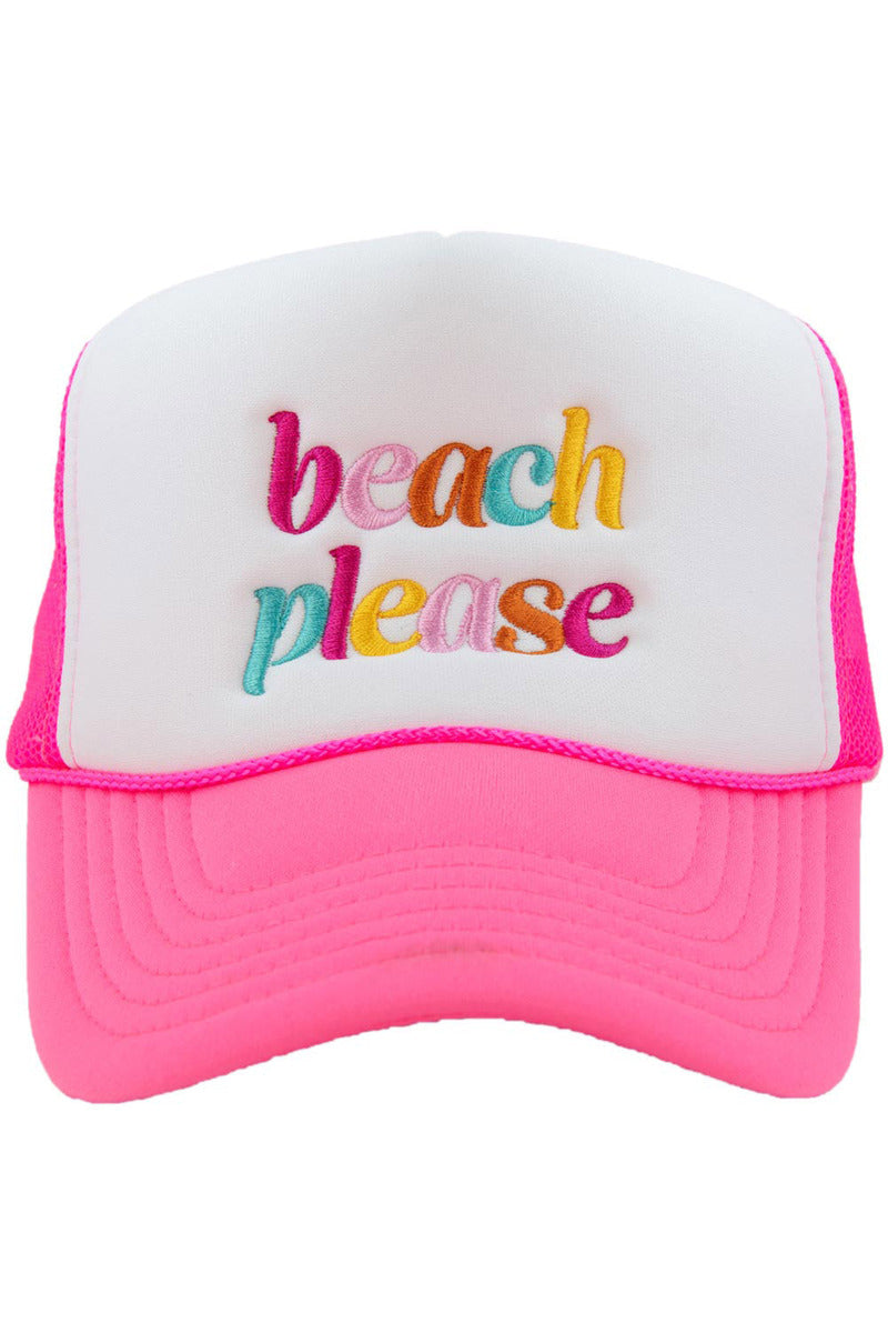 Beach Please (LOWER CASE) Wholesale Foam Trucker Hat