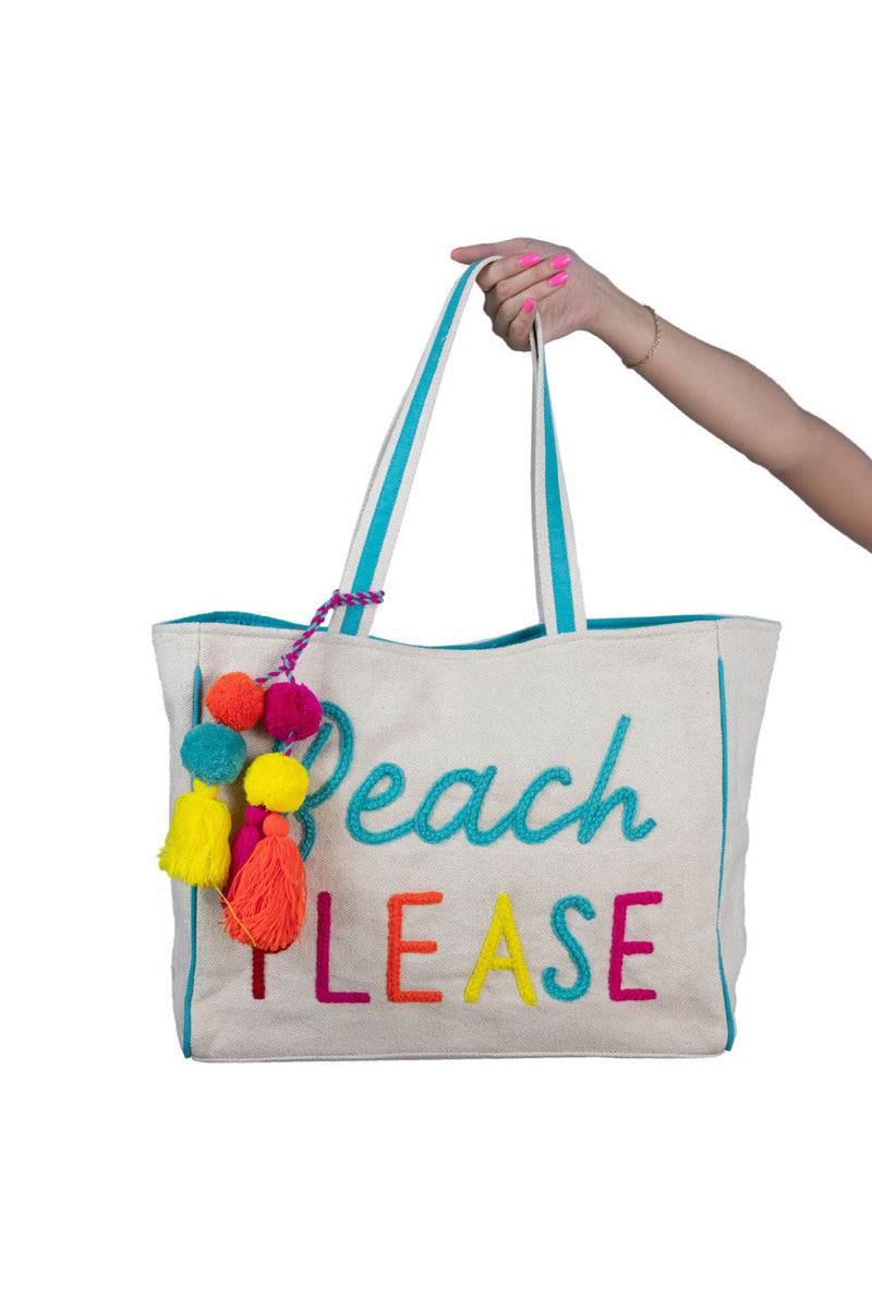Beach PLEASE Canvas Wholesale Tote Bag