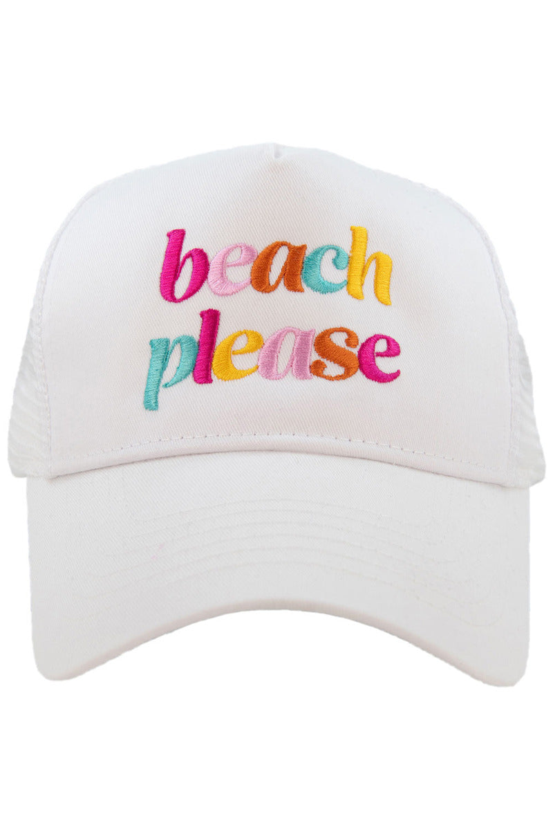 Beach Please (LOWER CASE) Wholesale Foam Trucker Hat