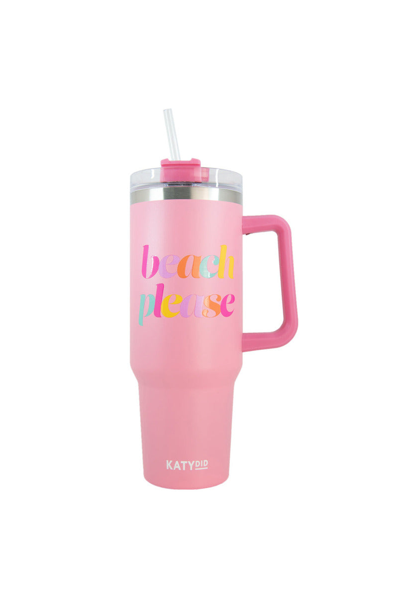 Light Pink Beach Please Wholesale Tumbler Cup w/ Handle