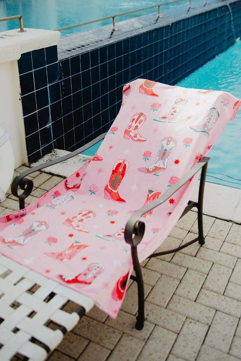 Boots and Flowers Wholesale Reversible Beach Towel