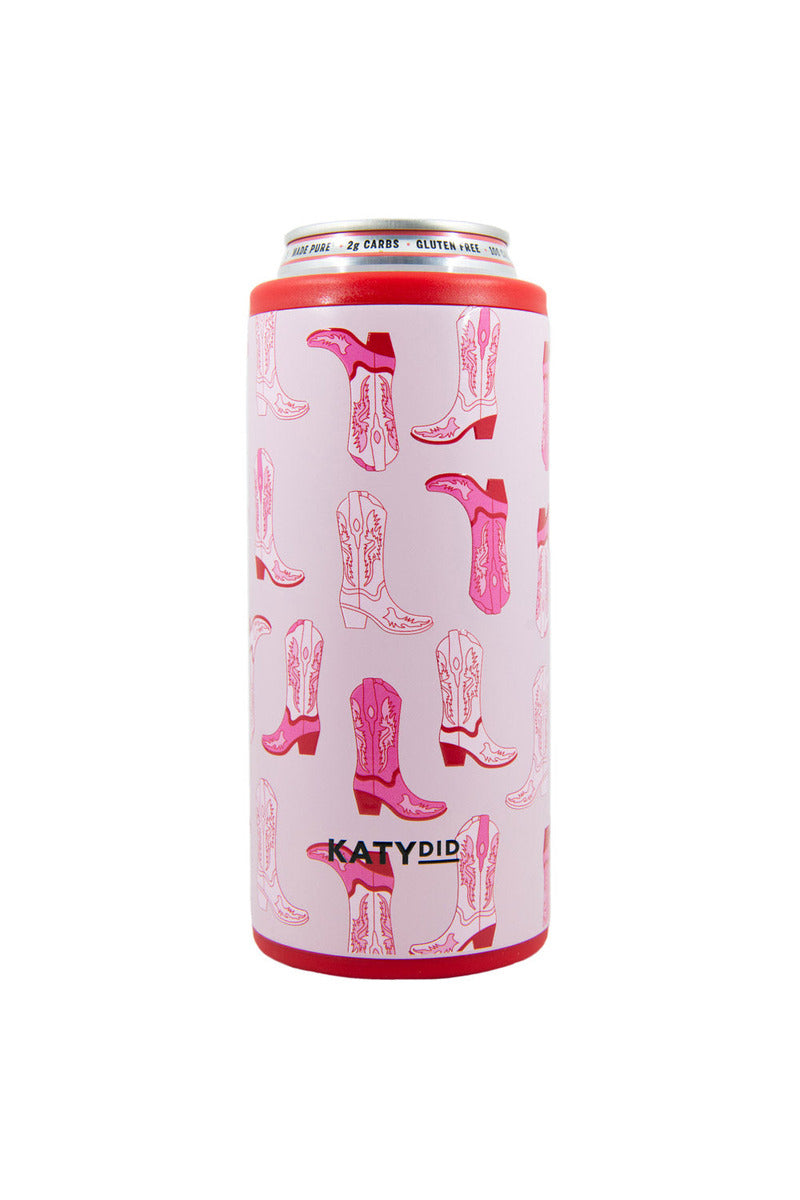 Light Pink Western Boots Wholesale Skinny Can Cooler