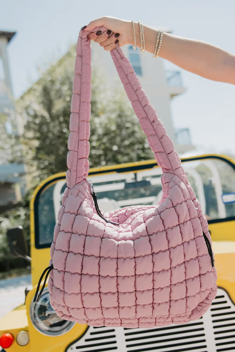 Mauve Wholesale Quilted Puffer Tote