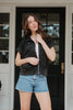 Black Garment Washed Wholesale Cropped Denim Vests