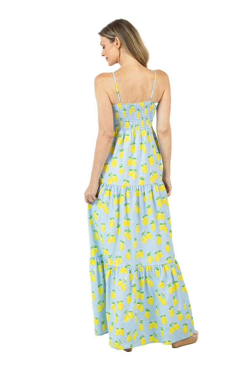Zesty Lemons Maxi Summer Dresses Wholesale