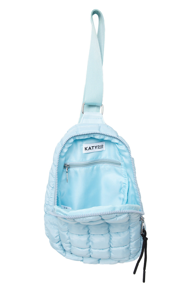 Light Blue Wholesale Quilted Sling Bag
