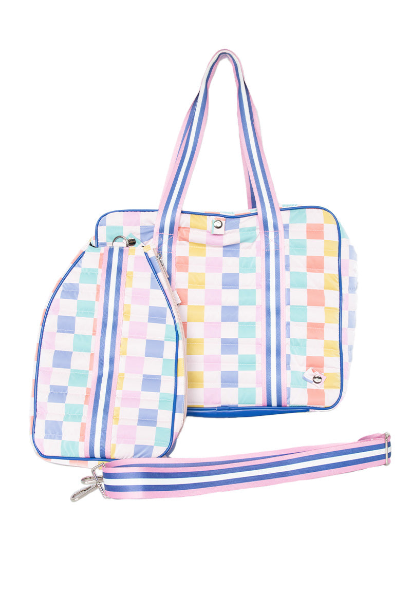 Multicolored Checker Wholesale Pickleball Bag