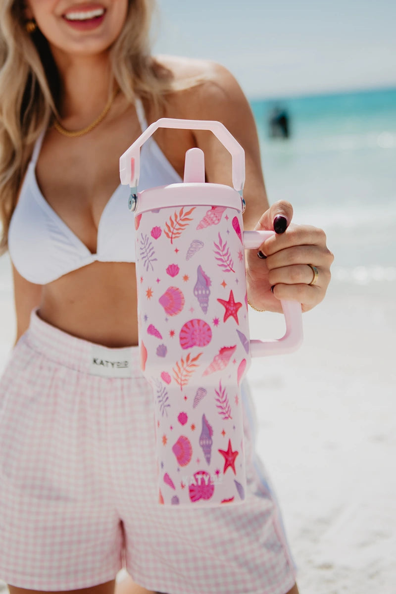Beach Seashells Wholesale Tumbler with Straw