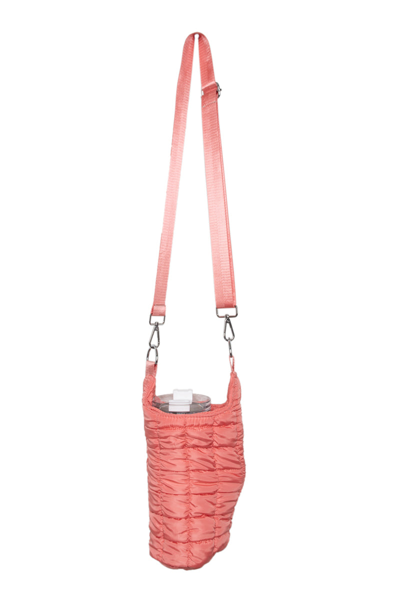 Coral Quilted Water Bottle Wholesale Sling Bag