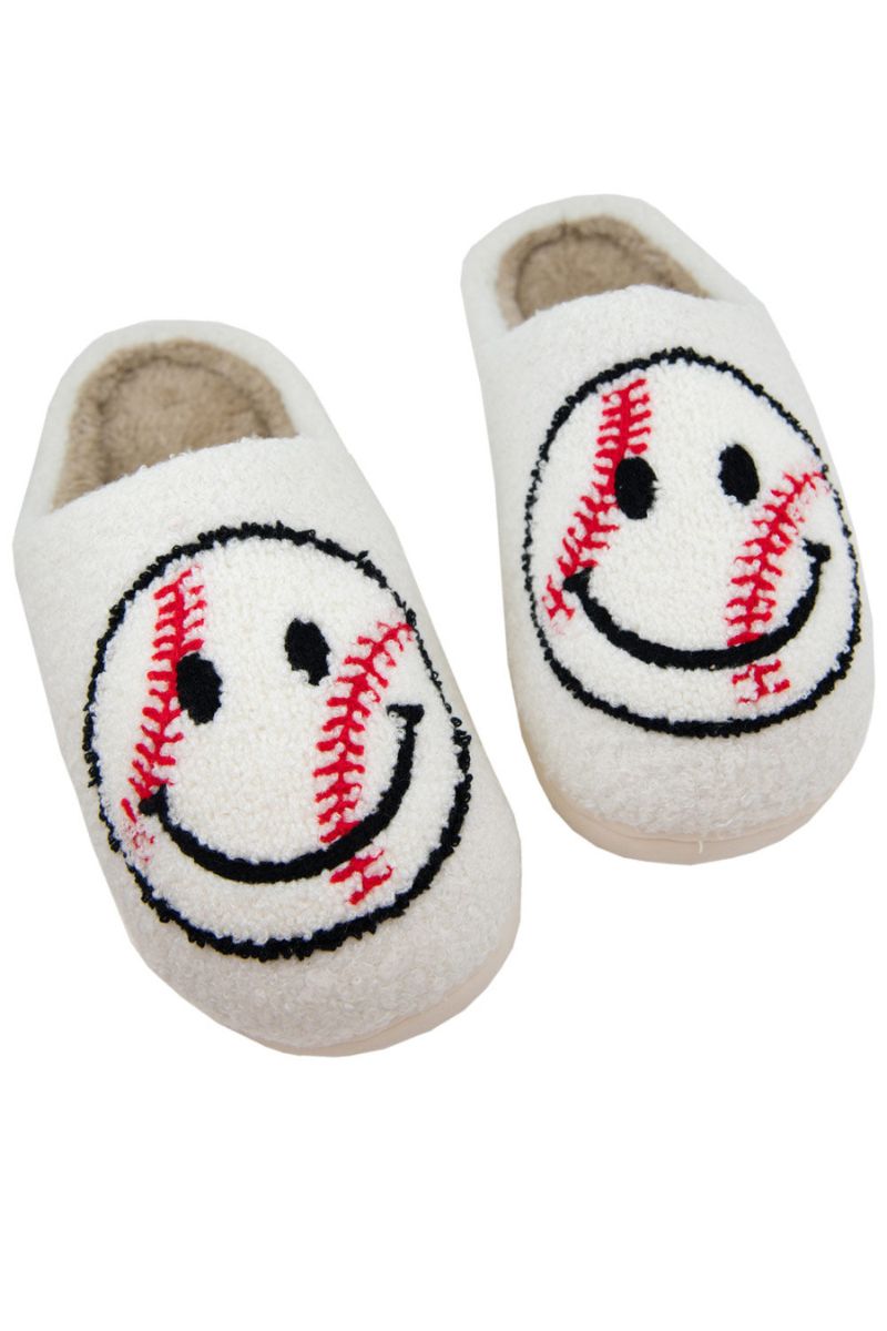 Baseball Happy Face Wholesale Slippers for Women