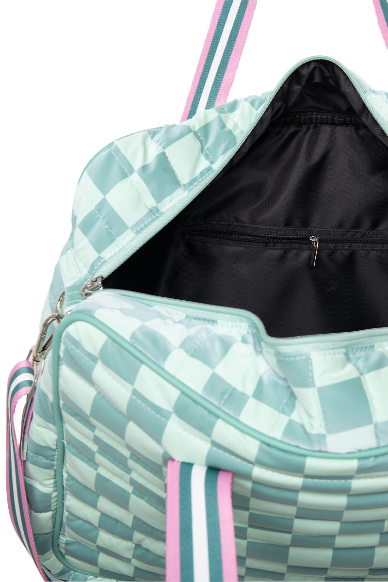 Teal Checkerprint Wholesale Pickleball Paddle Bag