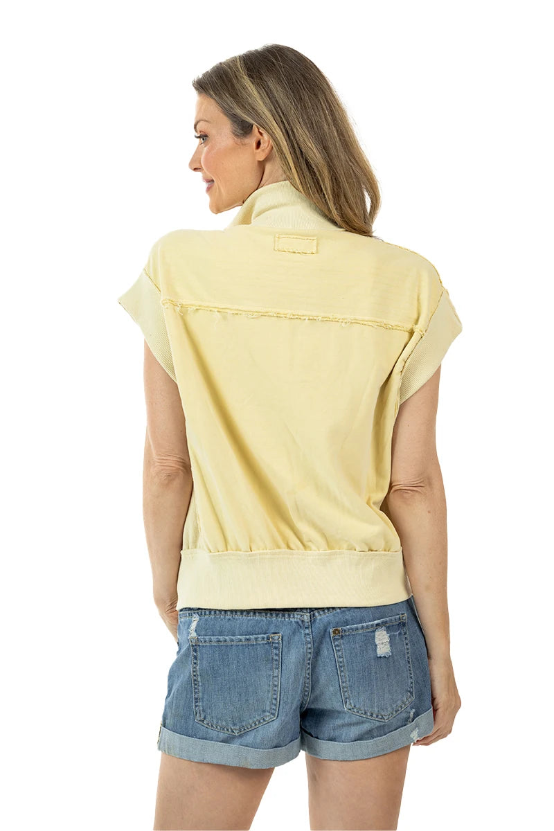 Yellow Garment Washed Wholesale Utility Vest