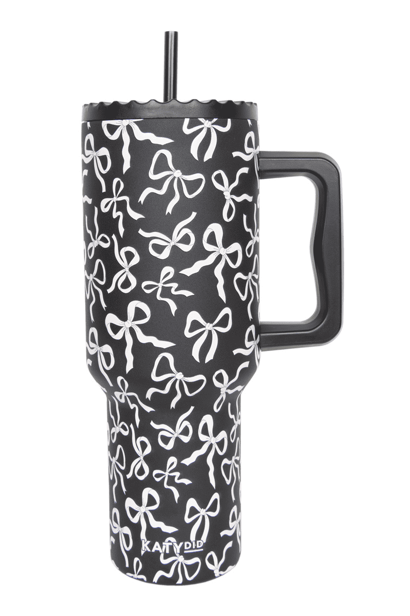 Black & White Bows Design Wholesale Tumbler Cup