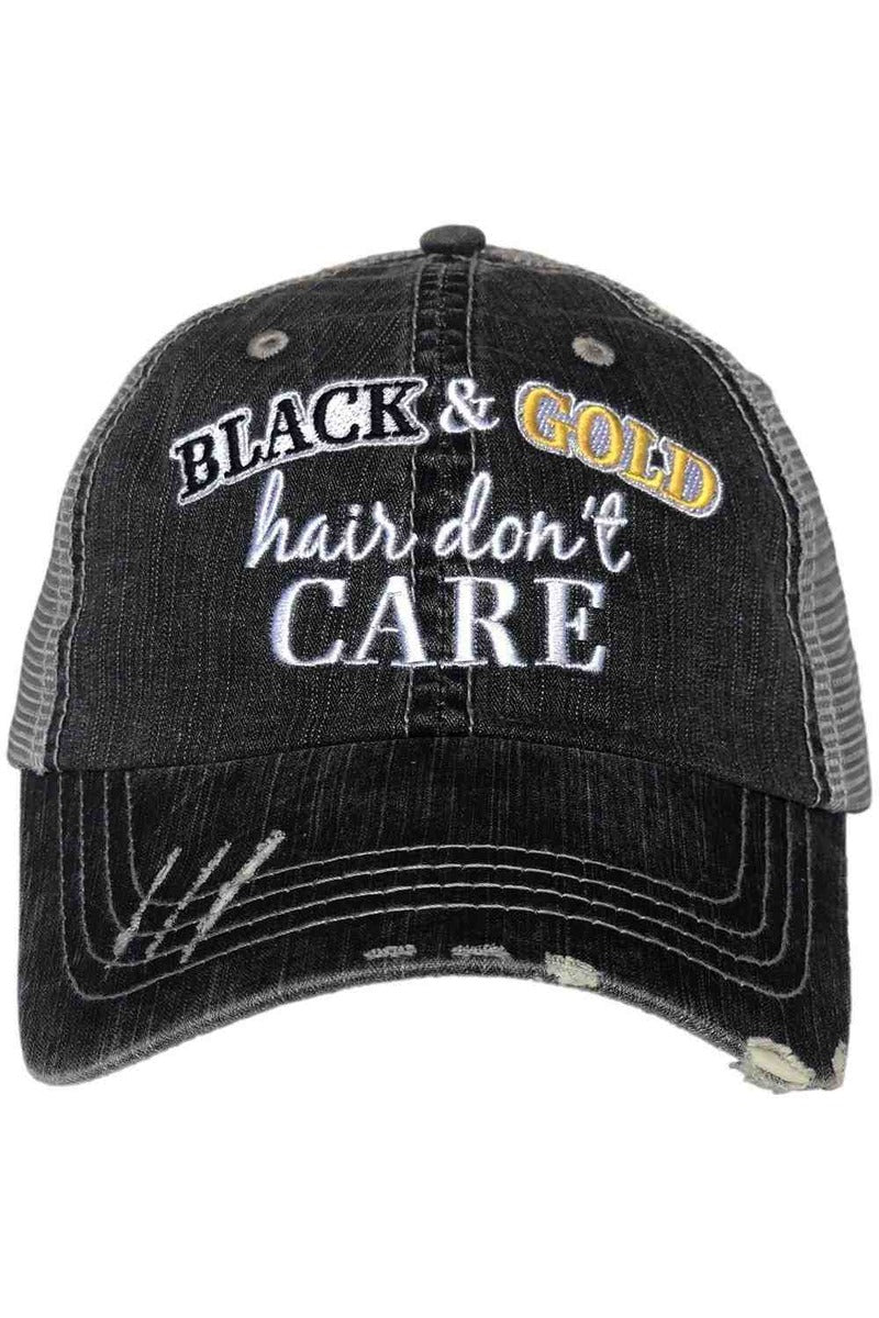 Black and Gold Hair Don't Care Hat