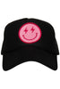 Hot Pink Lightning Happy Face Wholesale Foam Trucker Hat