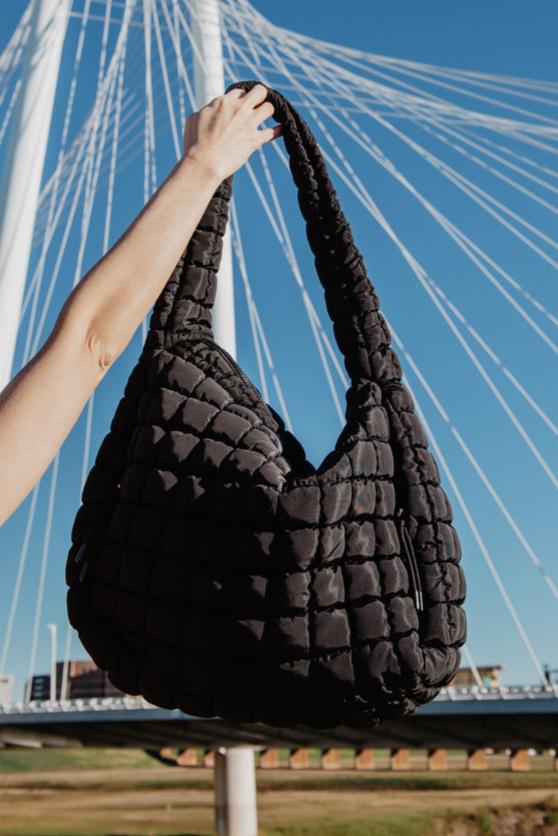 Black Puffer Tote Bag main image 1