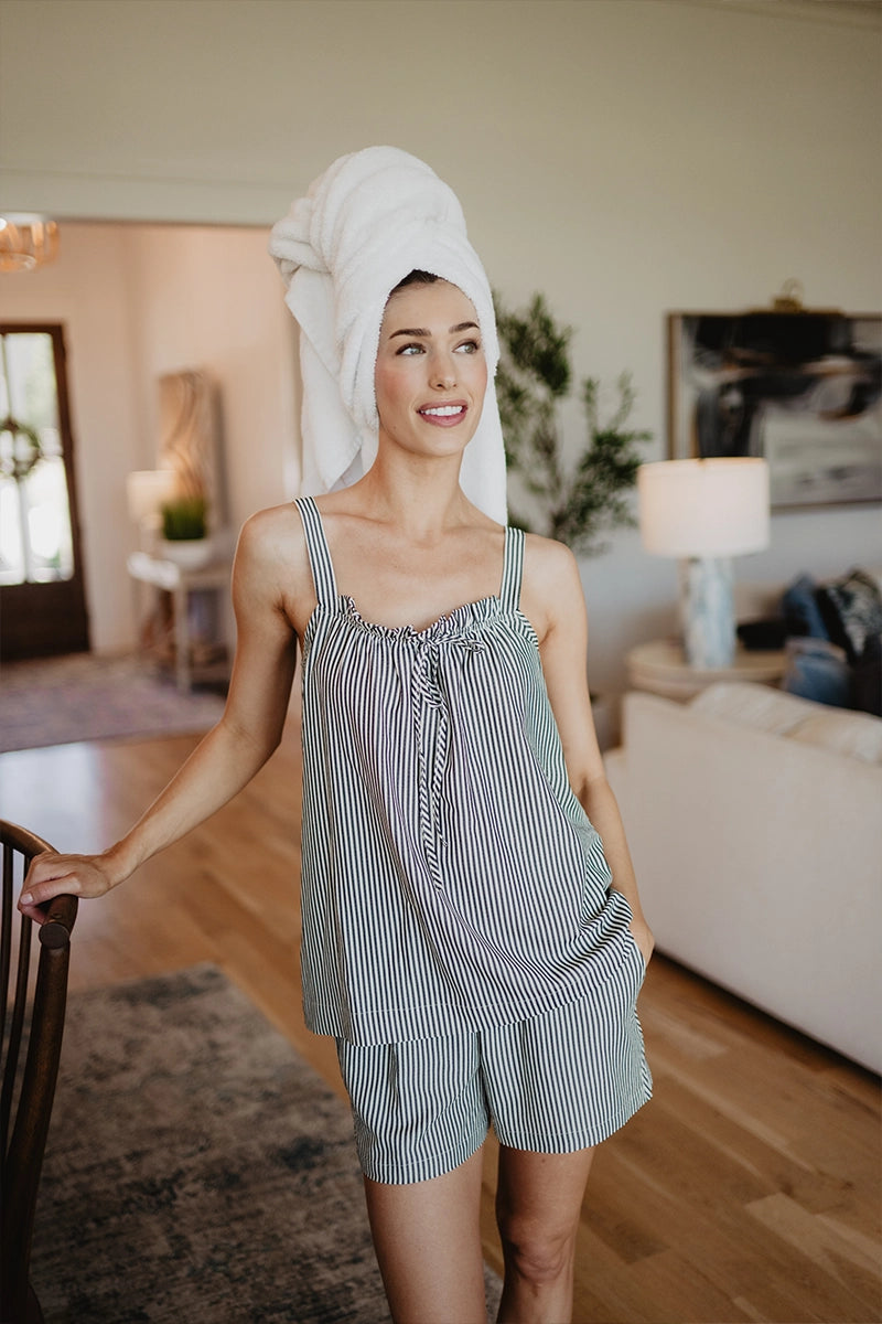 Black Cabana Wholesale Pinstripe Cami Set