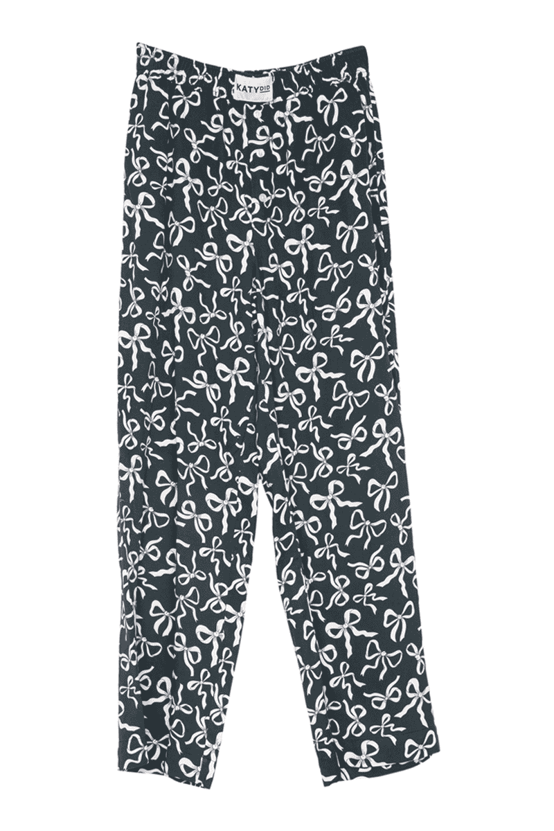 Black & White Bows All Over Soft Boxer Pants