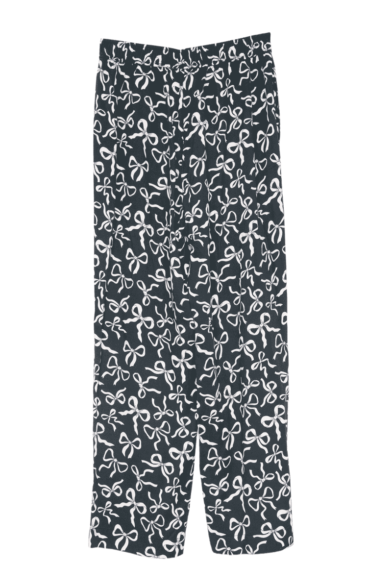 Black & White Bows All Over Soft Boxer Pants