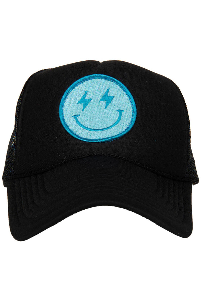 Turquoise Lightning Happy Face Wholesale Foam Trucker Hat