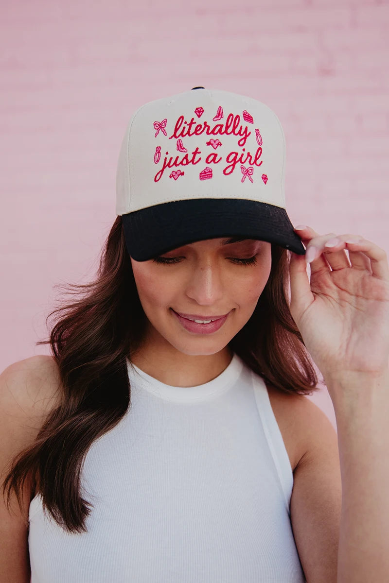 Literally Just A Girl Doodles Wholesale Vintage Trucker Hats