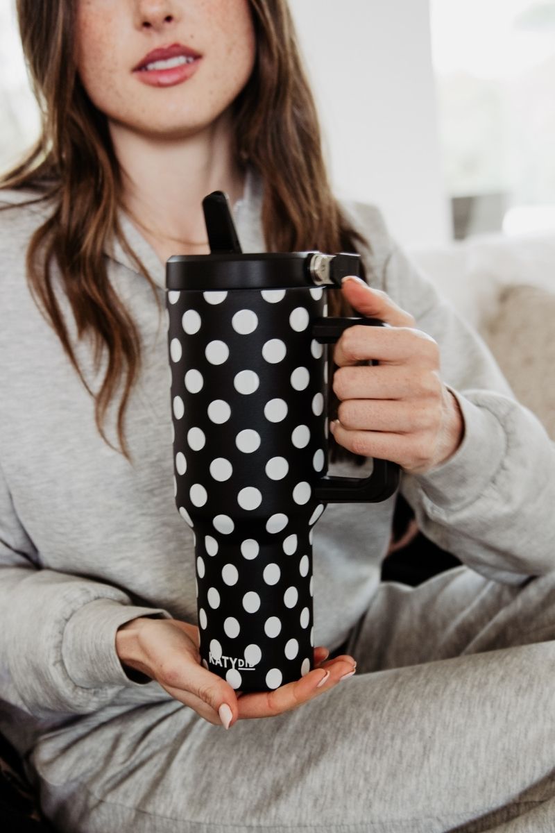 Black & White Polka Dots Wholesale Tumbler Cup