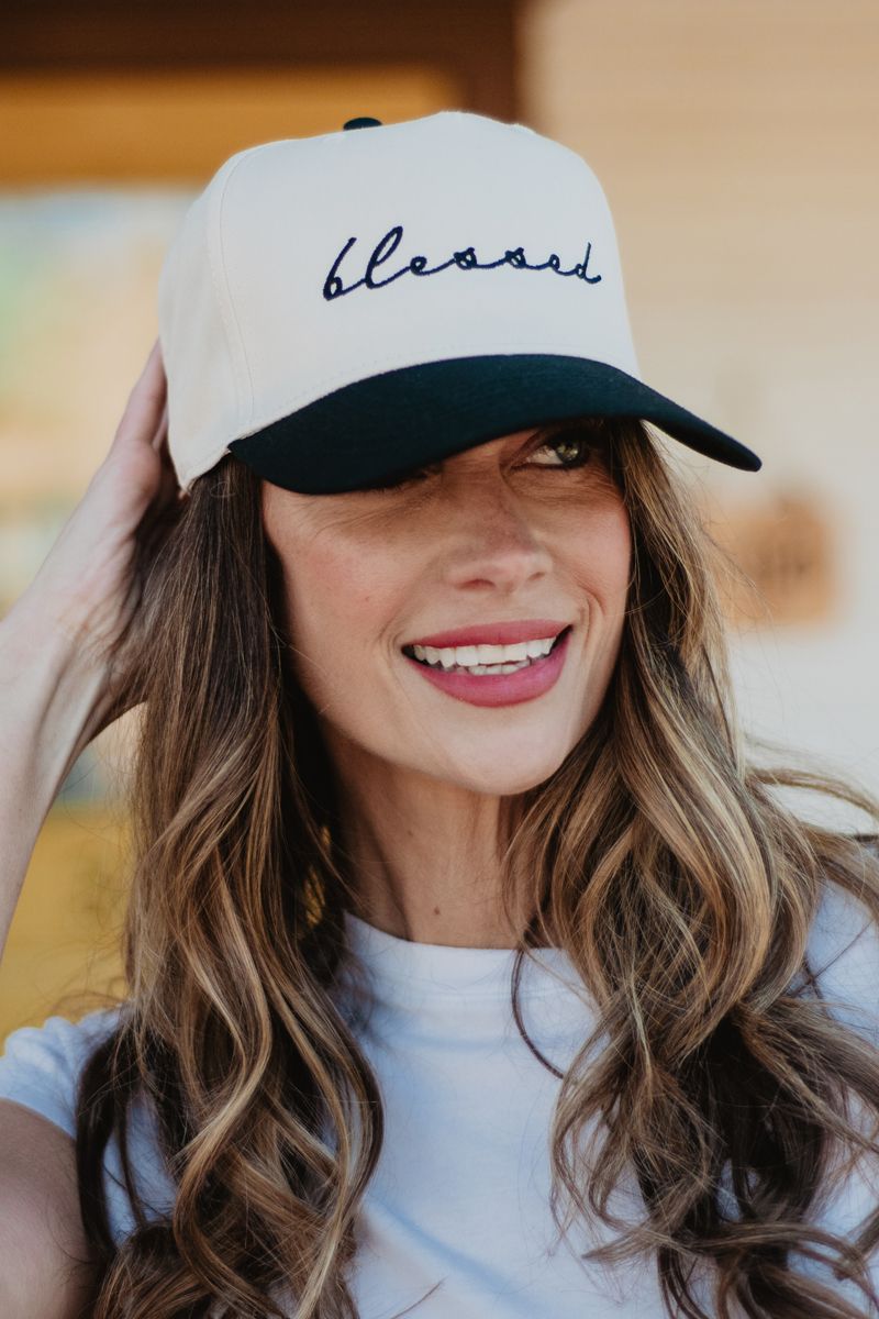 Blessed (Cursive) Wholesale Two-Toned Vintage Hat