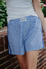 Royal Blue Plaid Wholesale Boxer Shorts for Ladies