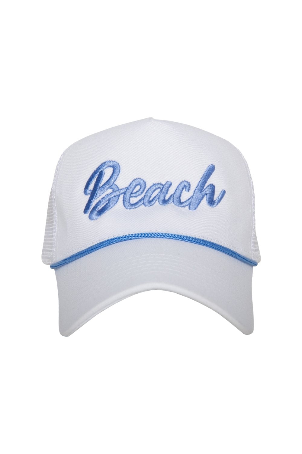 Beach Cursive Trucker Cap with Rope