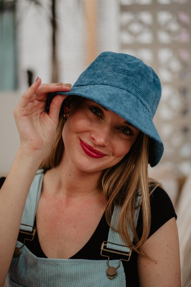 Blue Corduroy Bucket Hats | Katydid Wholesale