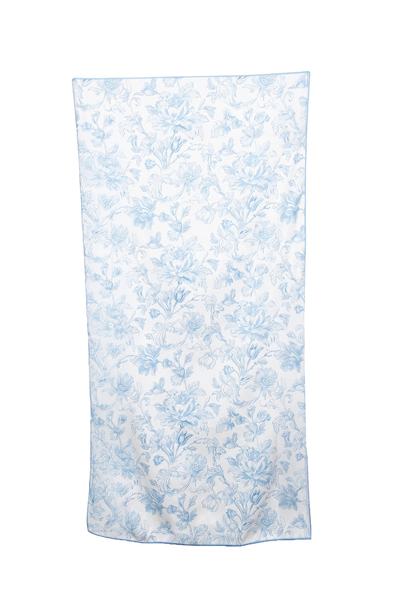 Blue Rose Toile Microfiber Towels for Boutiques