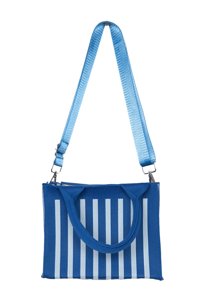 Blue Striped Wholesale Structured Mini Tote Purse