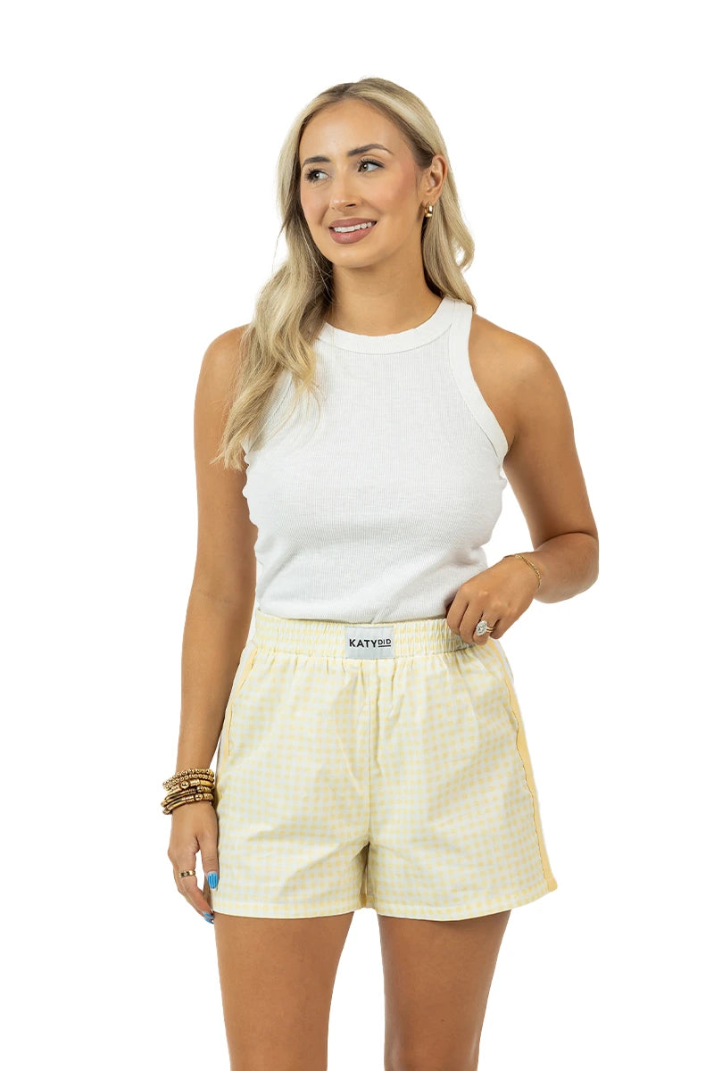 Yellow Plaid Women's Boxers Wholesale