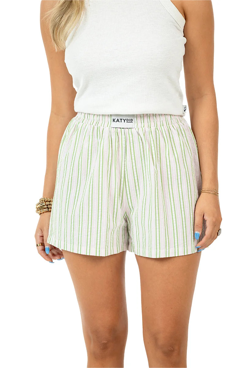 Light Pink and Green Striped Wholesale Boxers